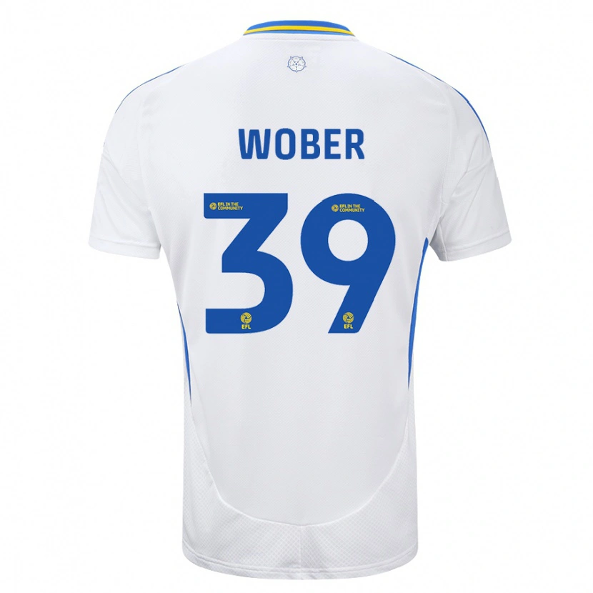 Danxen Bambino Maglia Maximilian Wöber #39 Bianco Blu Kit Gara Home 2024/25 Maglietta