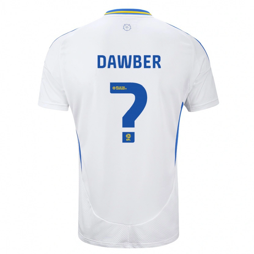 Danxen Bambino Maglia Oscar Dawber #0 Bianco Blu Kit Gara Home 2024/25 Maglietta