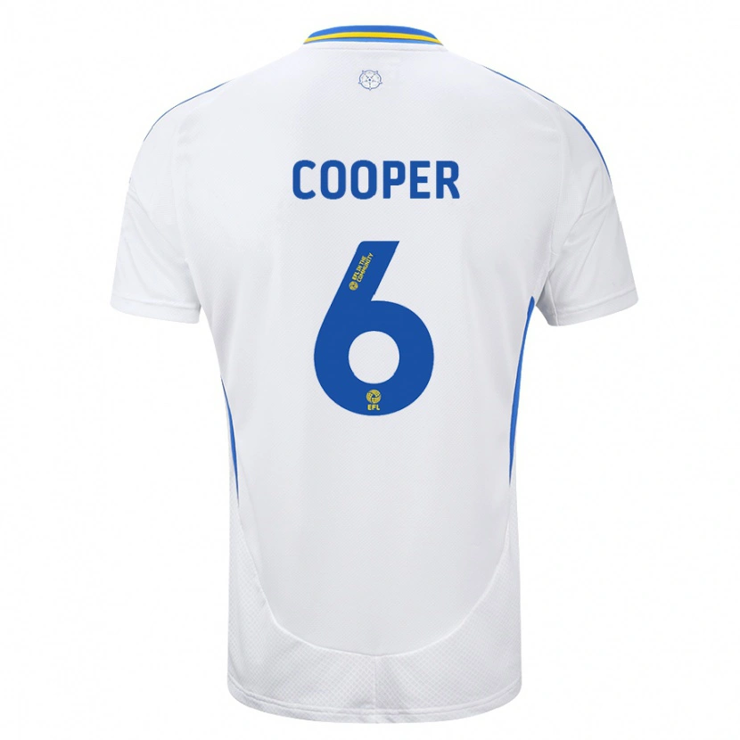 Danxen Bambino Maglia Liam Cooper #6 Bianco Blu Kit Gara Home 2024/25 Maglietta