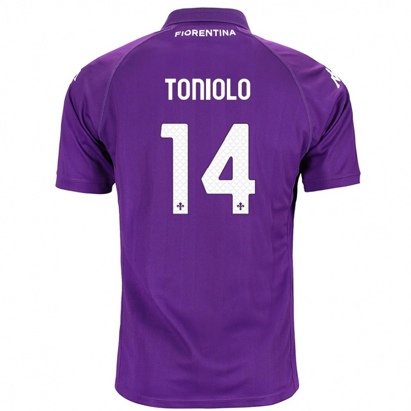 Danxen Bambino Maglia Martina Toniolo #14 Viola Kit Gara Home 2024/25 Maglietta