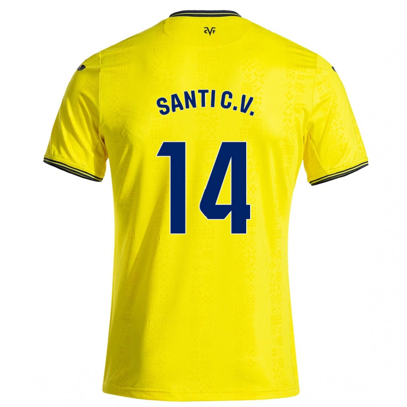 Danxen Bambino Maglia Santi Comesaña #14 Giallo Nero Kit Gara Home 2024/25 Maglietta