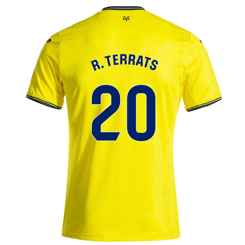 Danxen Bambino Maglia Ramón Terrats #20 Giallo Nero Kit Gara Home 2024/25 Maglietta