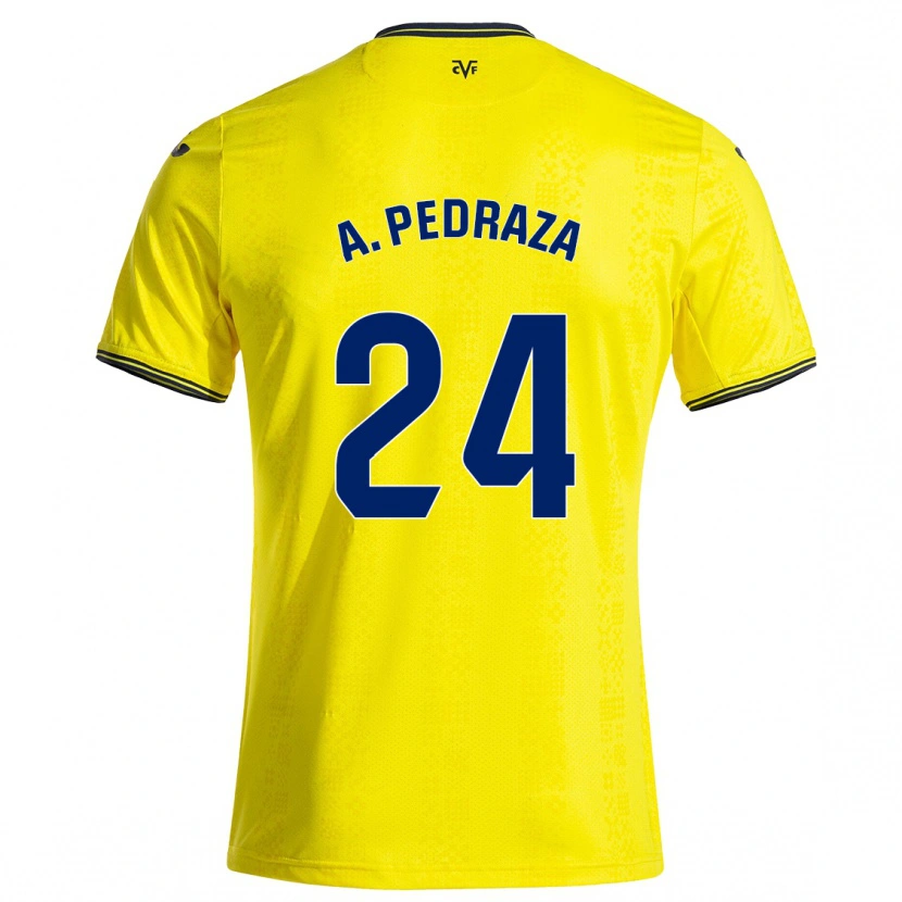 Danxen Bambino Maglia Alfonso Pedraza #24 Giallo Nero Kit Gara Home 2024/25 Maglietta