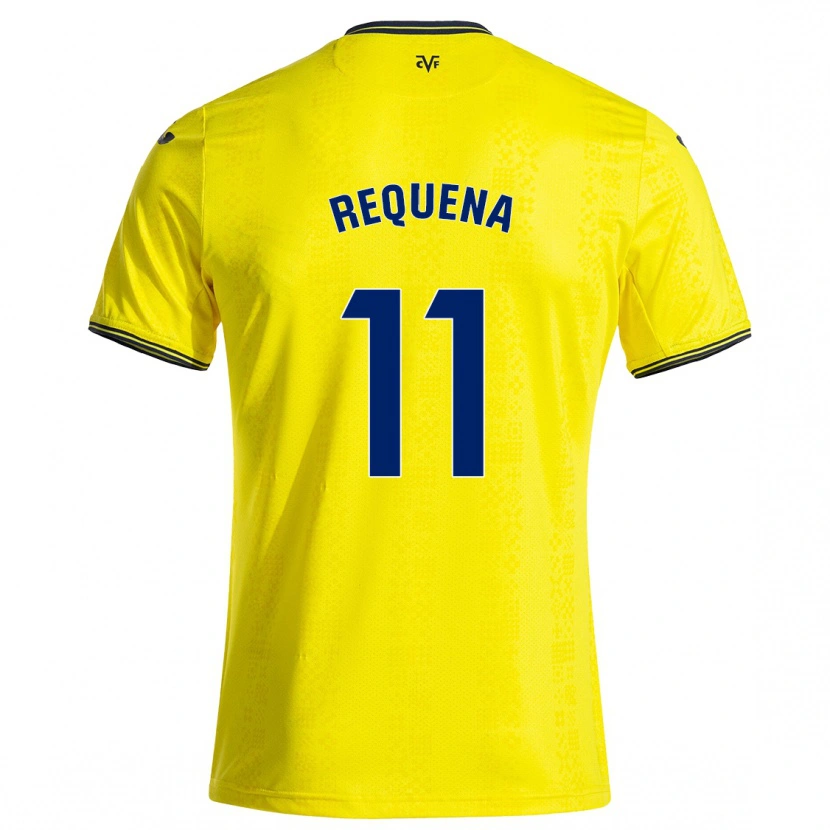 Danxen Bambino Maglia Dani Requena #11 Giallo Nero Kit Gara Home 2024/25 Maglietta