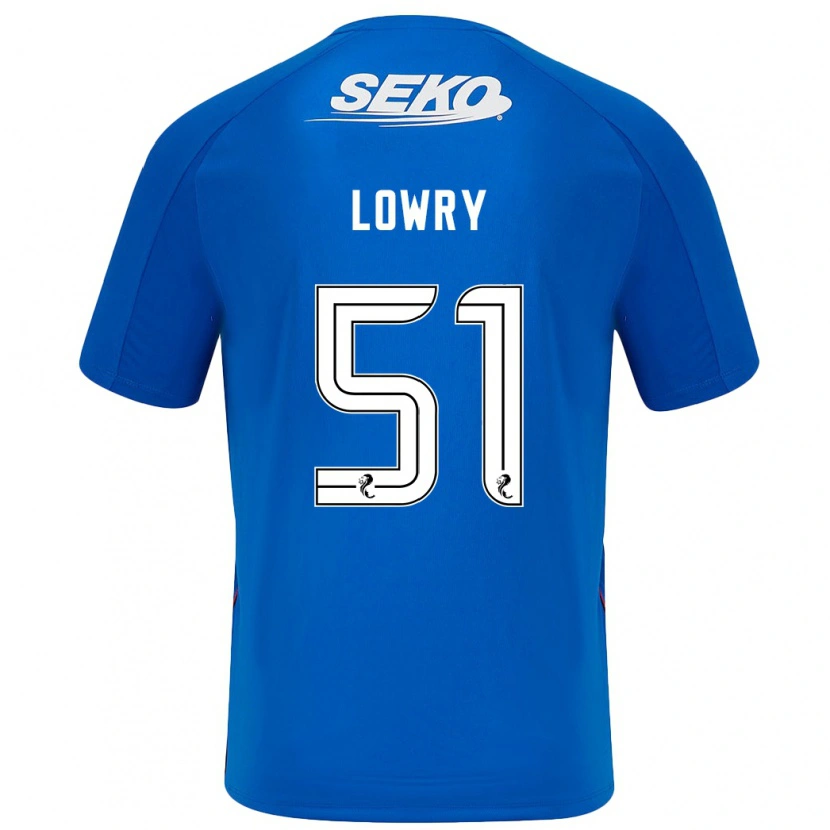 Danxen Bambino Maglia Alex Lowry #51 Blu Scuro Kit Gara Home 2024/25 Maglietta