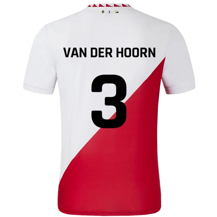 Danxen Bambino Maglia Mike Van Der Hoorn #3 Bianco Rosso Kit Gara Home 2024/25 Maglietta