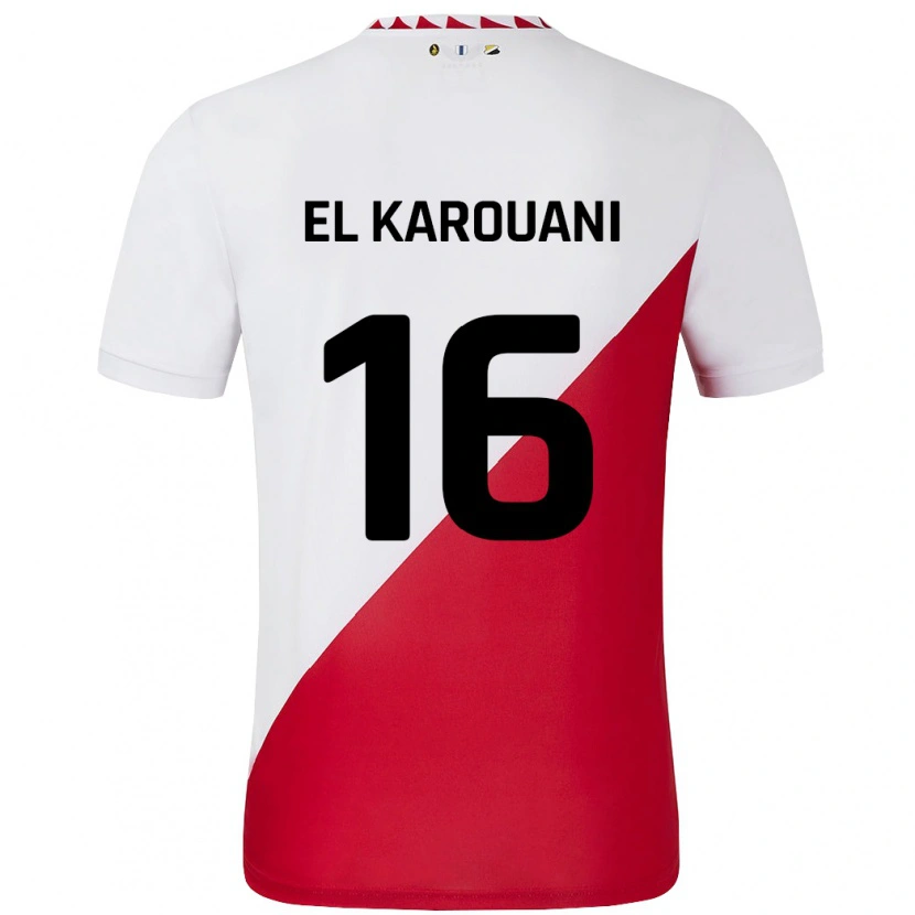 Danxen Bambino Maglia Souffian El Karouani #16 Bianco Rosso Kit Gara Home 2024/25 Maglietta