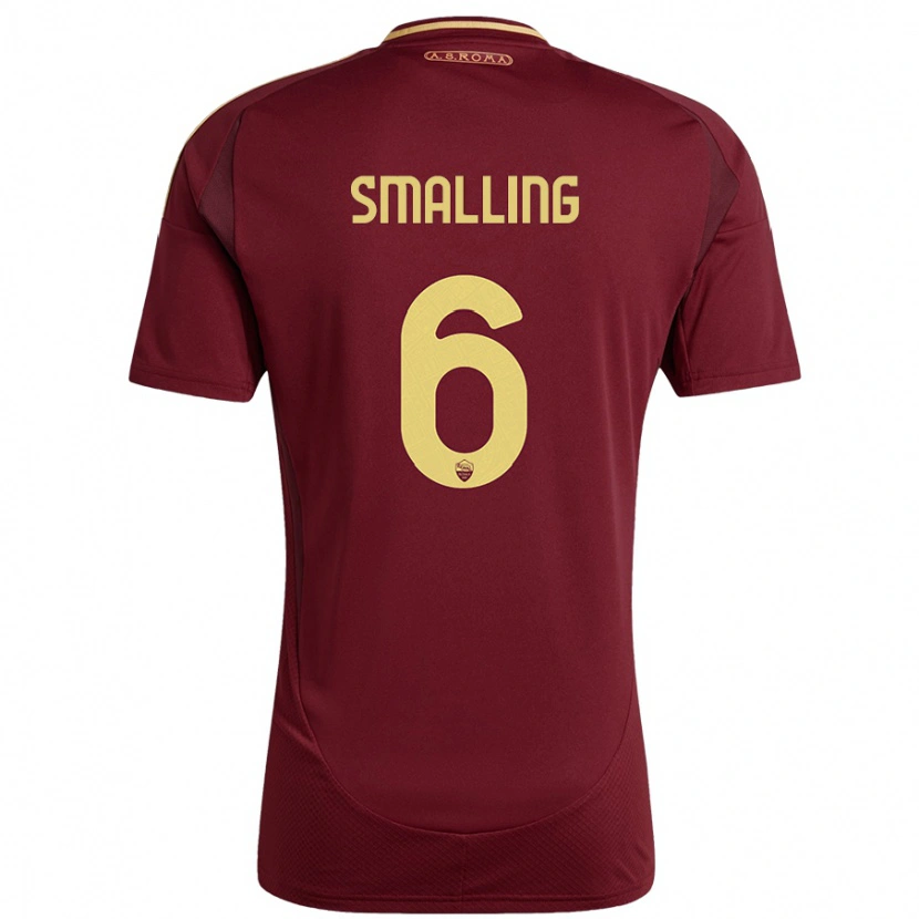 Danxen Bambino Maglia Chris Smalling #6 Rosso Marrone Oro Kit Gara Home 2024/25 Maglietta