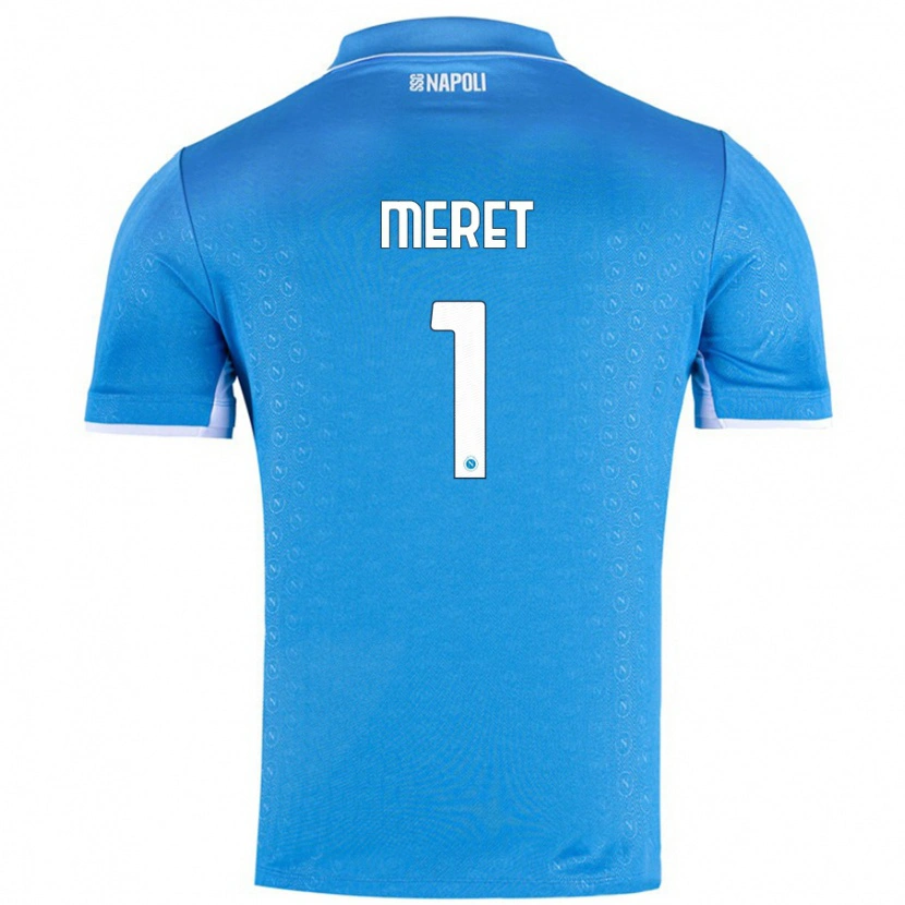 Danxen Bambino Maglia Alex Meret #1 Azzurro Cielo Kit Gara Home 2024/25 Maglietta