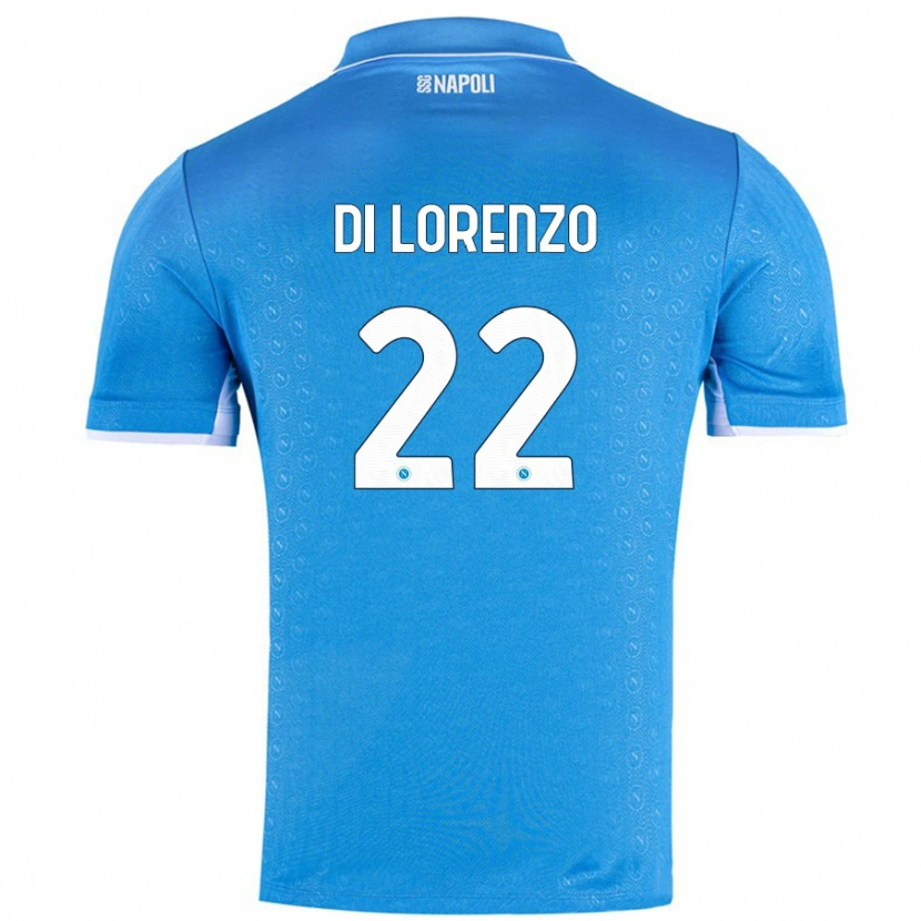 Danxen Bambino Maglia Giovanni Di Lorenzo #22 Azzurro Cielo Kit Gara Home 2024/25 Maglietta