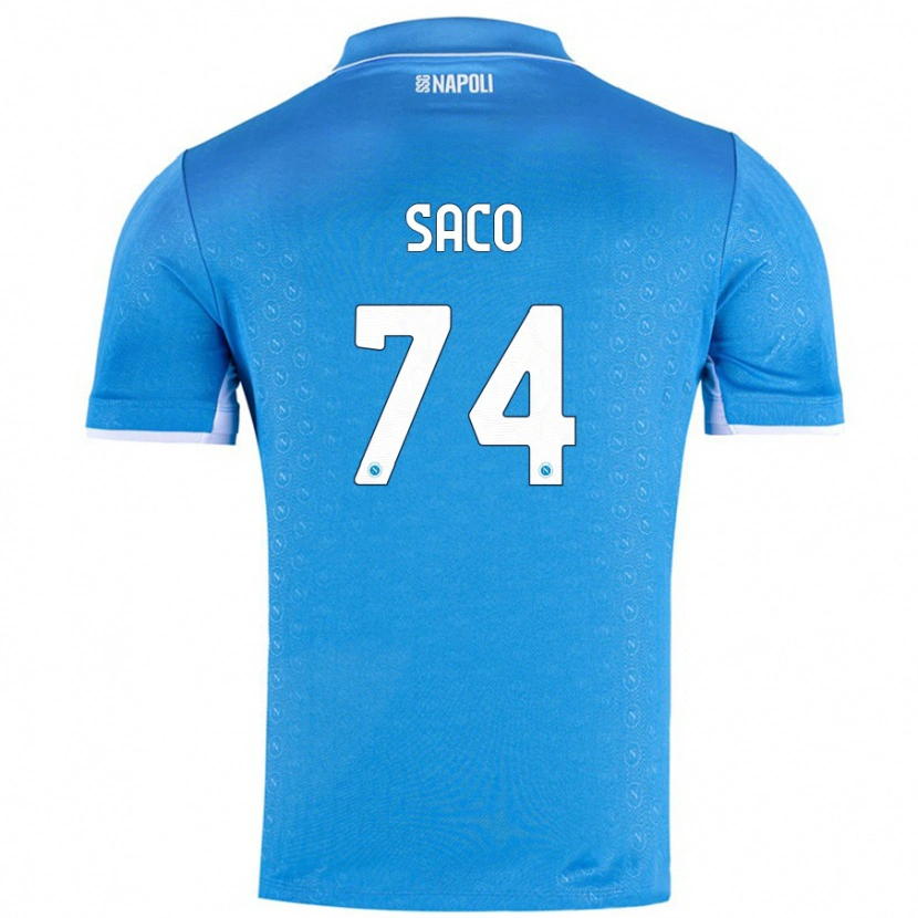Danxen Bambino Maglia Coli Saco #74 Azzurro Cielo Kit Gara Home 2024/25 Maglietta