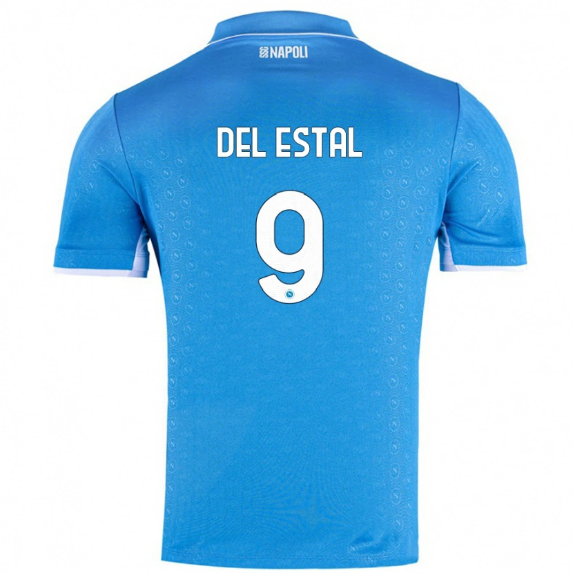 Danxen Bambino Maglia Eli Del Estal #9 Azzurro Cielo Kit Gara Home 2024/25 Maglietta