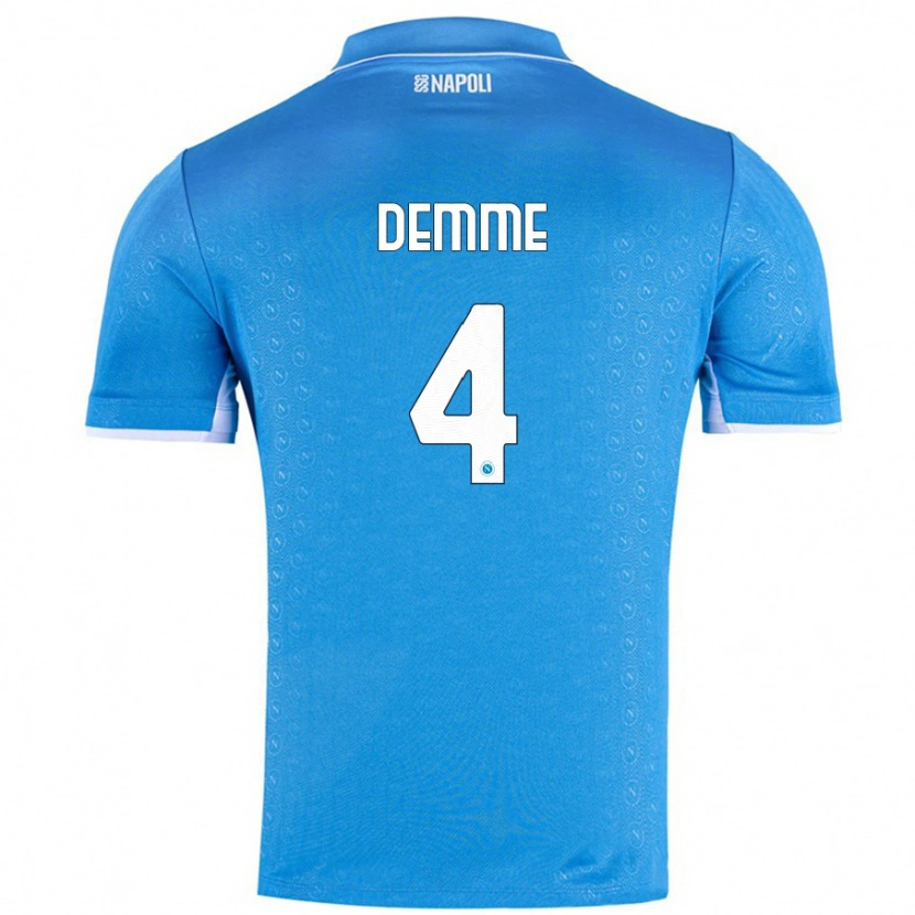 Danxen Bambino Maglia Diego Demme #4 Azzurro Cielo Kit Gara Home 2024/25 Maglietta