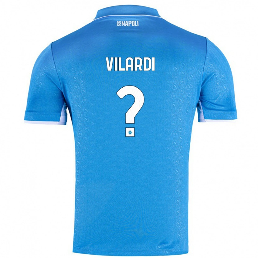 Danxen Bambino Maglia Mario Vilardi #0 Azzurro Cielo Kit Gara Home 2024/25 Maglietta