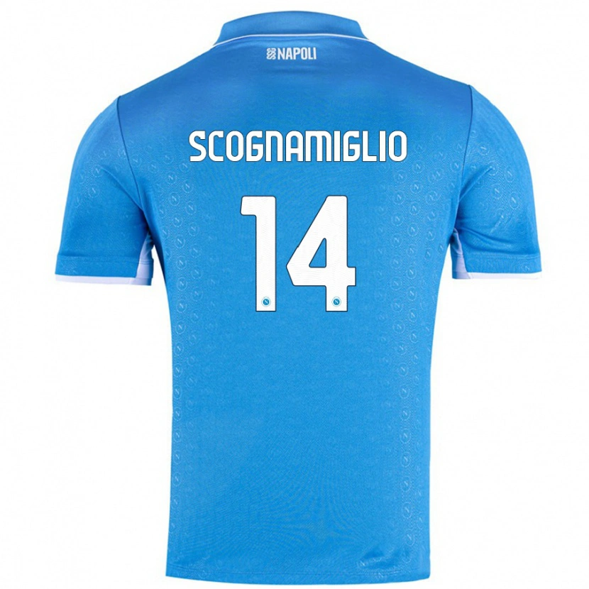 Danxen Bambino Maglia Fabio Scognamiglio #14 Azzurro Cielo Kit Gara Home 2024/25 Maglietta