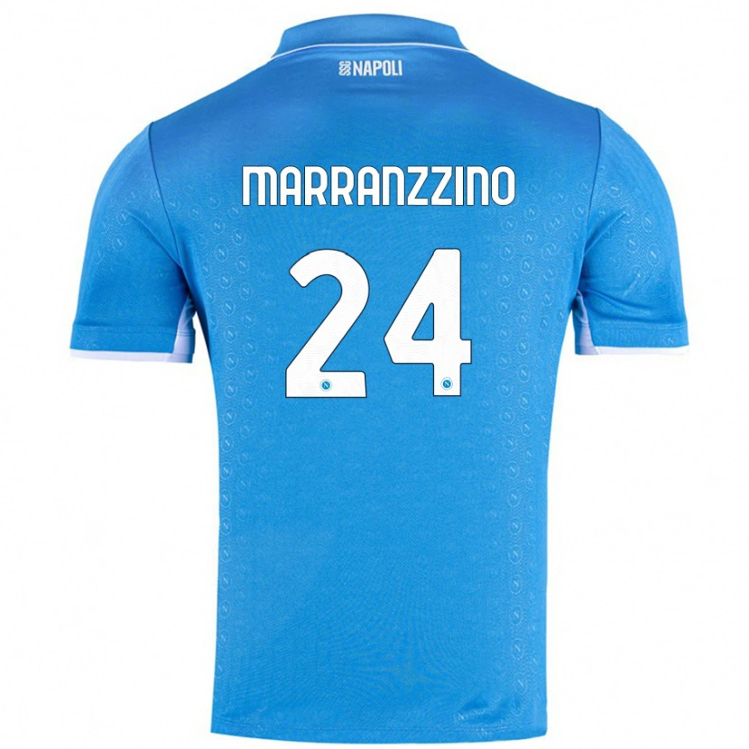 Danxen Bambino Maglia Pasquale Marranzzino #24 Azzurro Cielo Kit Gara Home 2024/25 Maglietta