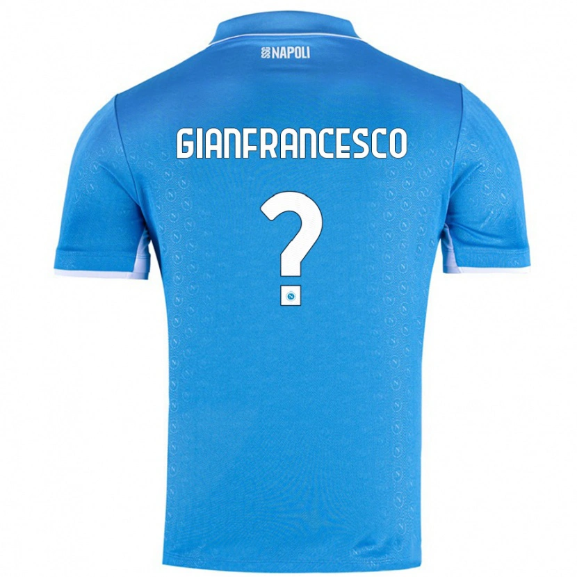 Danxen Bambino Maglia Sergio Gianfrancesco #0 Azzurro Cielo Kit Gara Home 2024/25 Maglietta