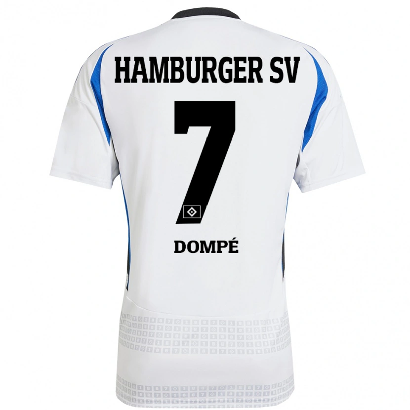 Danxen Bambino Maglia Jean-Luc Dompé #7 Bianco Blu Kit Gara Home 2024/25 Maglietta