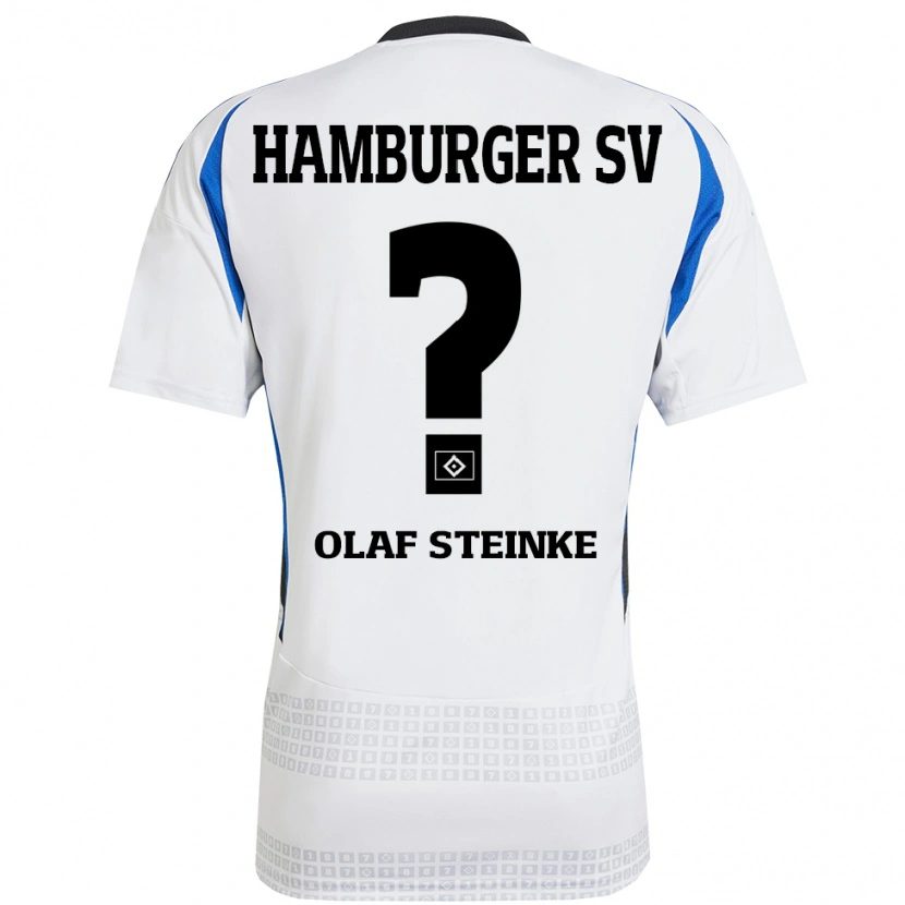 Danxen Bambino Maglia Eric Olaf Steinke #0 Bianco Blu Kit Gara Home 2024/25 Maglietta