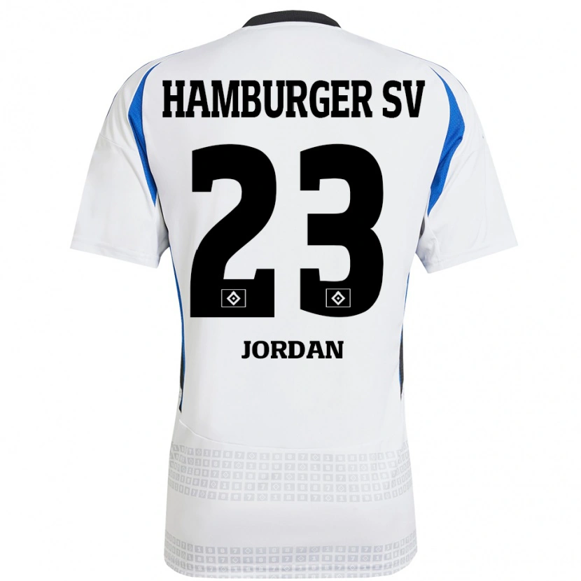 Danxen Bambino Maglia Dominik Jordan #23 Bianco Blu Kit Gara Home 2024/25 Maglietta