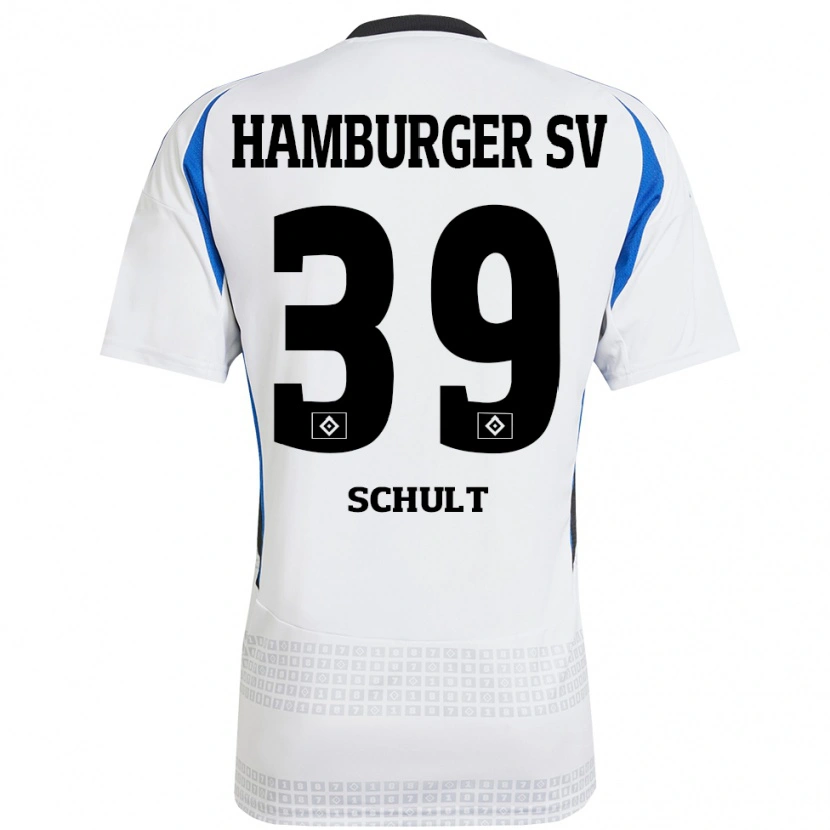 Danxen Bambino Maglia Almuth Schult #39 Bianco Blu Kit Gara Home 2024/25 Maglietta