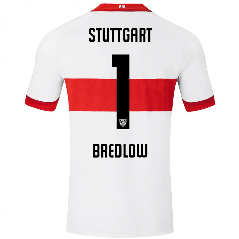 Danxen Bambino Maglia Fabian Bredlow #1 Bianco Rosso Kit Gara Home 2024/25 Maglietta
