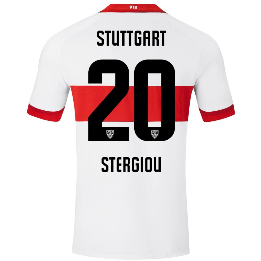 Danxen Bambino Maglia Leonidas Stergiou #20 Bianco Rosso Kit Gara Home 2024/25 Maglietta