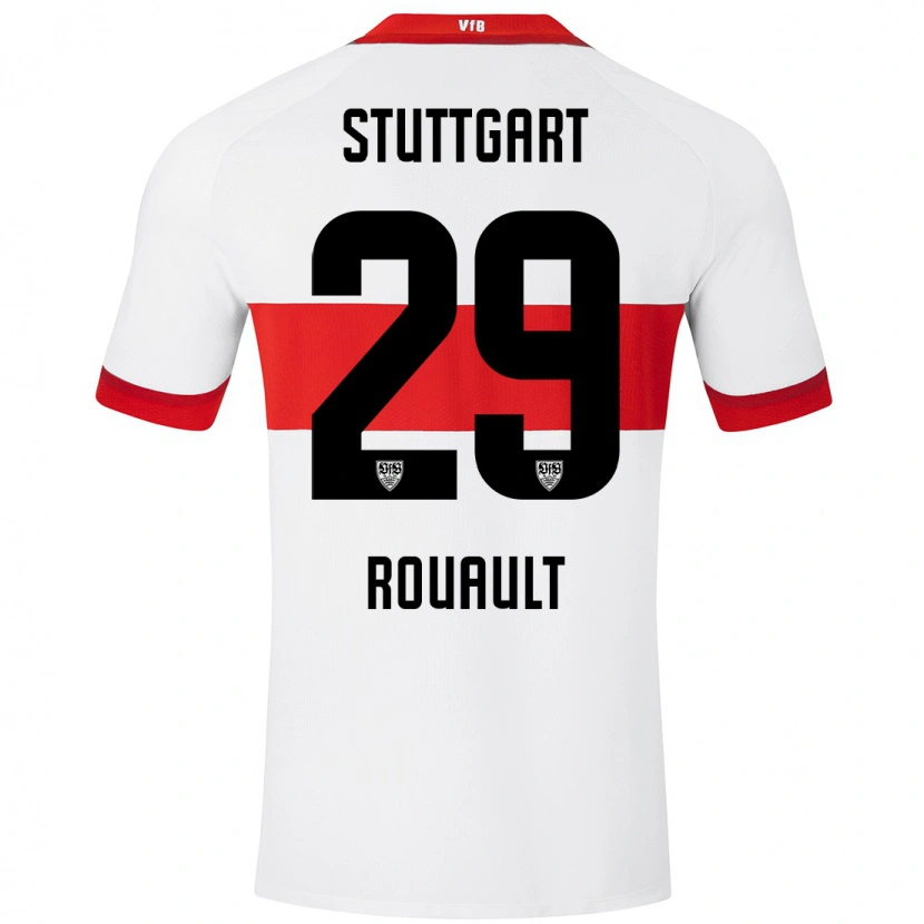 Danxen Bambino Maglia Anthony Rouault #29 Bianco Rosso Kit Gara Home 2024/25 Maglietta