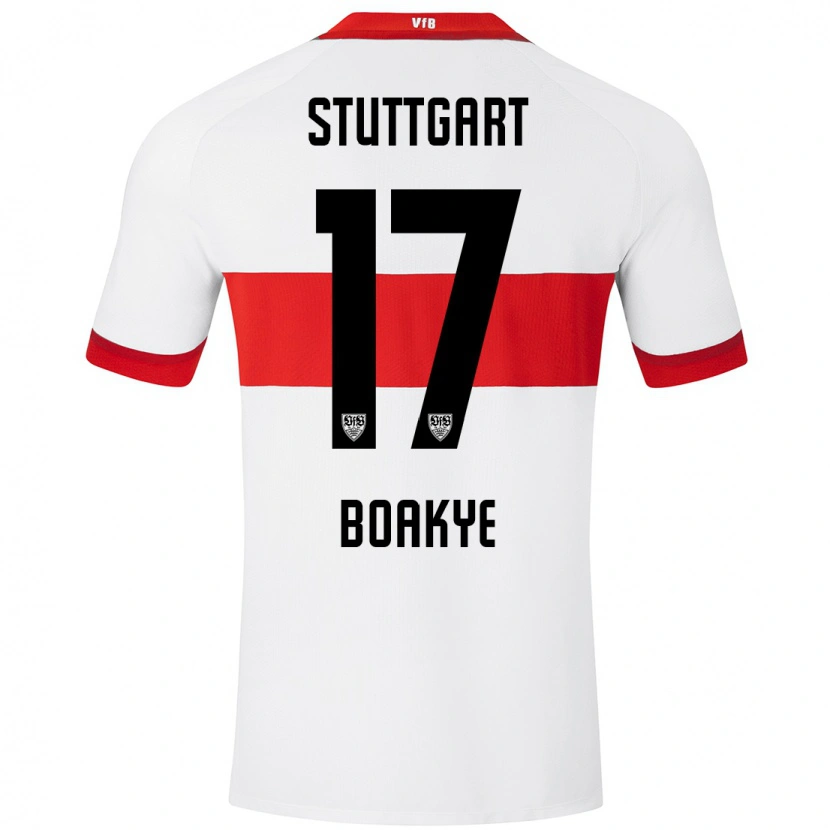 Danxen Bambino Maglia Maurice Boakye #17 Bianco Rosso Kit Gara Home 2024/25 Maglietta
