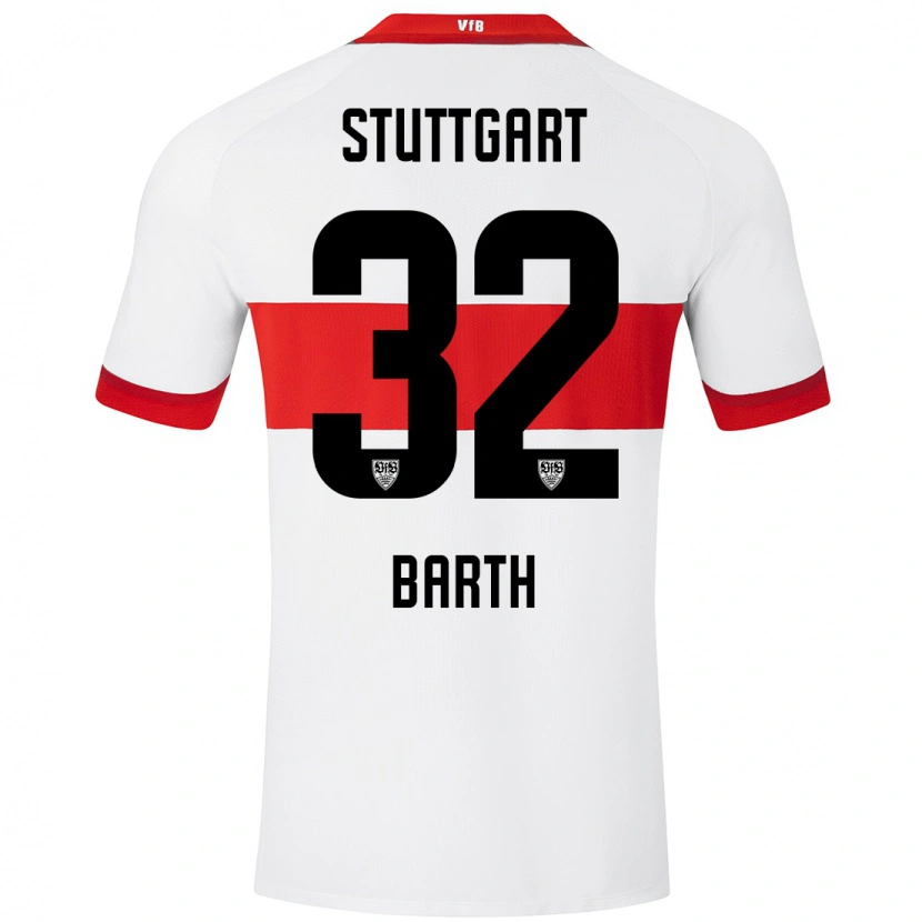Danxen Bambino Maglia Tom Barth #32 Bianco Rosso Kit Gara Home 2024/25 Maglietta