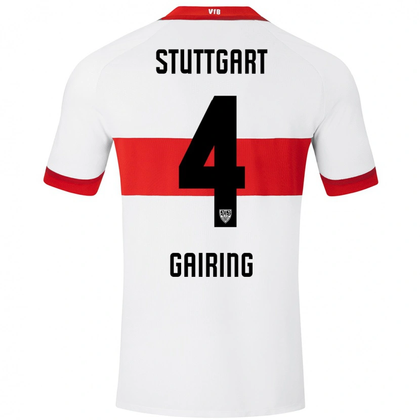 Danxen Bambino Maglia Nadine Gairing #4 Bianco Rosso Kit Gara Home 2024/25 Maglietta