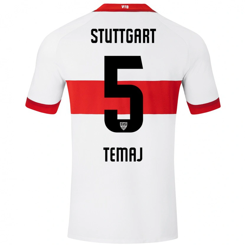 Danxen Bambino Maglia Laureta Temaj #5 Bianco Rosso Kit Gara Home 2024/25 Maglietta