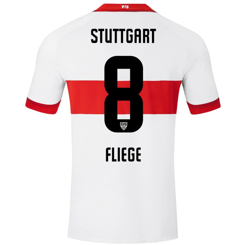 Danxen Bambino Maglia Anna Fliege #8 Bianco Rosso Kit Gara Home 2024/25 Maglietta