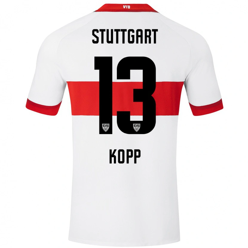 Danxen Bambino Maglia Leonie Kopp #13 Bianco Rosso Kit Gara Home 2024/25 Maglietta