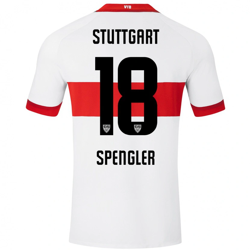 Danxen Bambino Maglia Jana Spengler #18 Bianco Rosso Kit Gara Home 2024/25 Maglietta