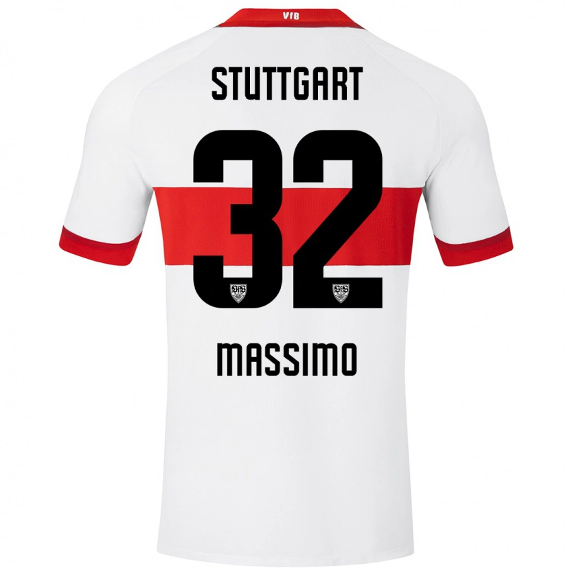Danxen Bambino Maglia Roberto Massimo #32 Bianco Rosso Kit Gara Home 2024/25 Maglietta