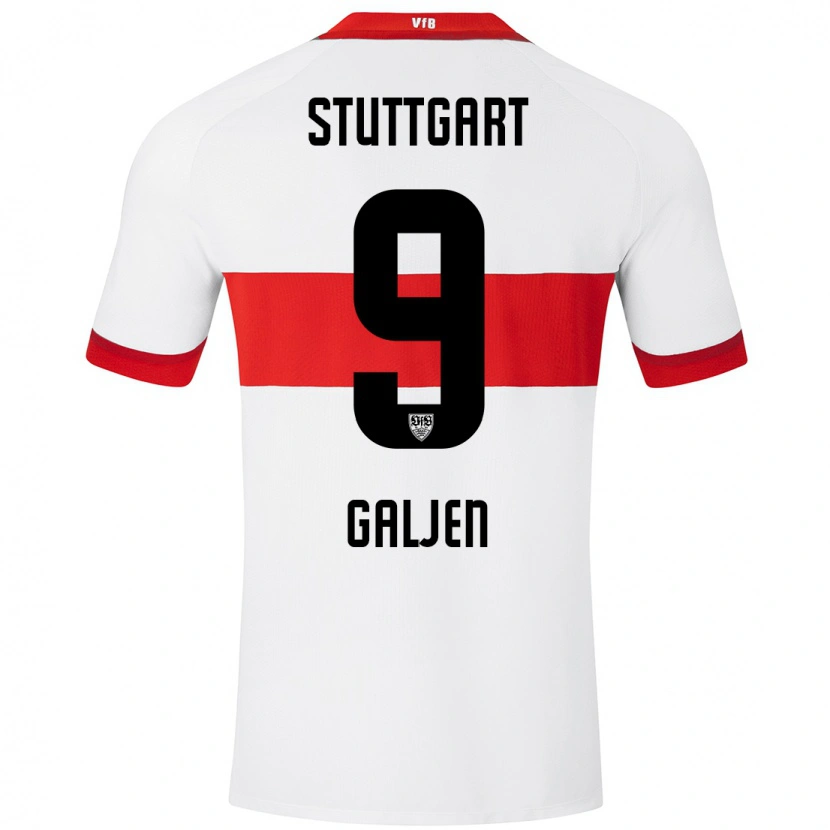 Danxen Bambino Maglia Dejan Galjen #9 Bianco Rosso Kit Gara Home 2024/25 Maglietta