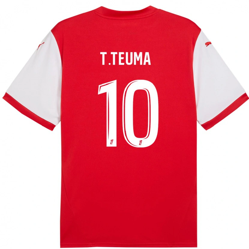 Danxen Bambino Maglia Teddy Teuma #10 Rosso Bianco Kit Gara Home 2024/25 Maglietta