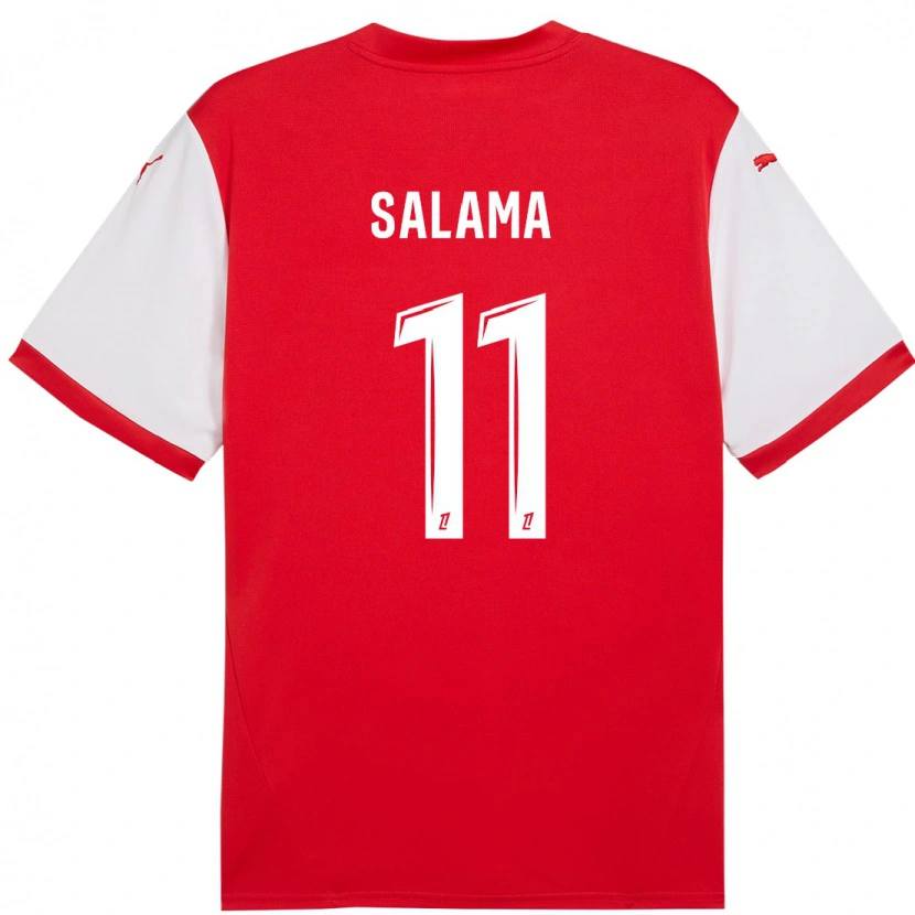 Danxen Bambino Maglia Amine Salama #11 Rosso Bianco Kit Gara Home 2024/25 Maglietta