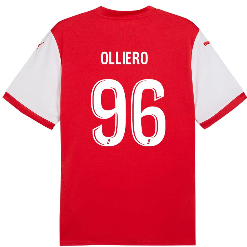 Danxen Bambino Maglia Alexandre Olliero #96 Rosso Bianco Kit Gara Home 2024/25 Maglietta