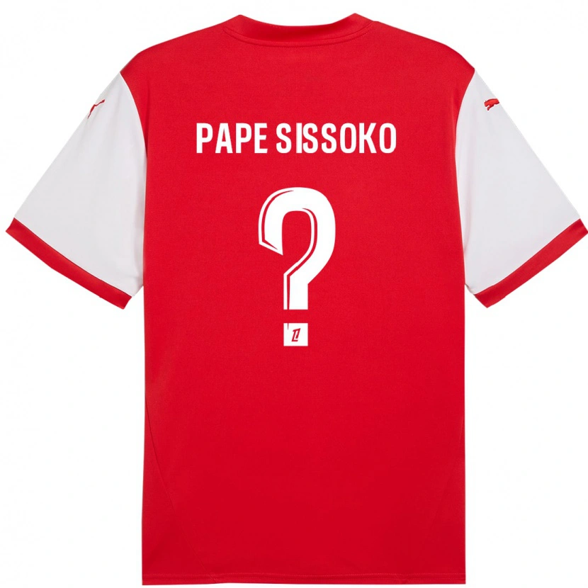 Danxen Bambino Maglia Niama Pape Sissoko #0 Rosso Bianco Kit Gara Home 2024/25 Maglietta