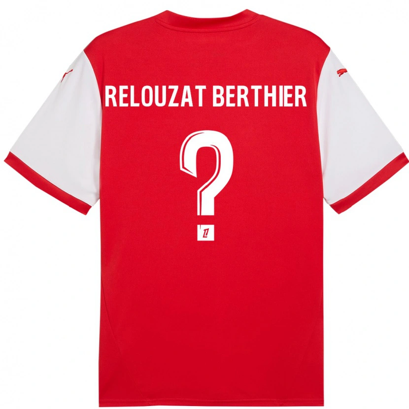 Danxen Bambino Maglia Maxime Relouzat Berthier #0 Rosso Bianco Kit Gara Home 2024/25 Maglietta