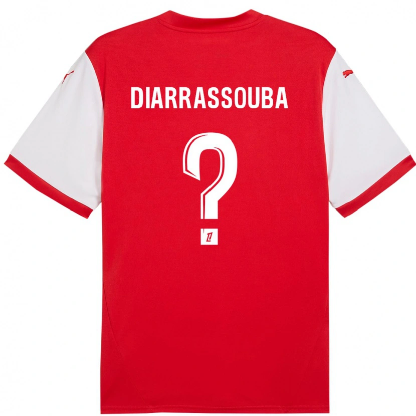 Danxen Bambino Maglia Tidiane Diarrassouba #0 Rosso Bianco Kit Gara Home 2024/25 Maglietta