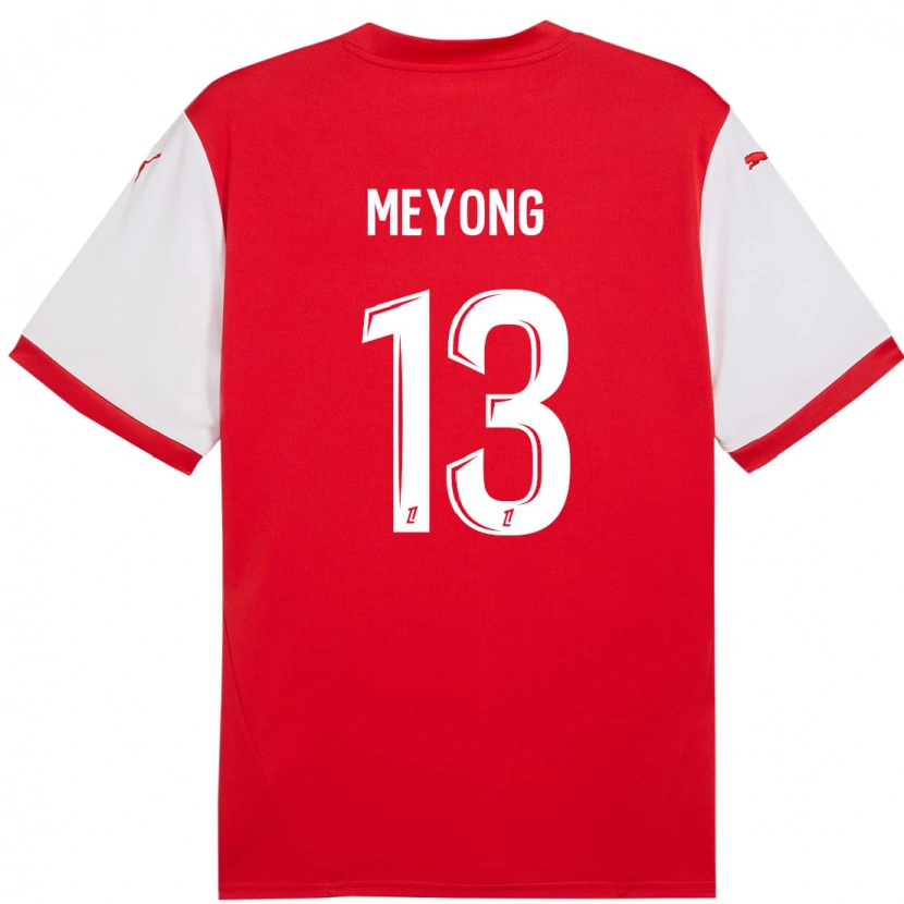 Danxen Bambino Maglia Charlène Meyong #13 Rosso Bianco Kit Gara Home 2024/25 Maglietta