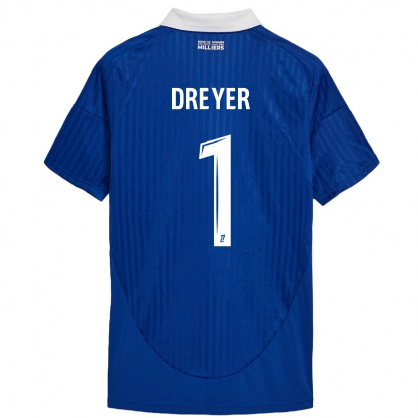 Danxen Bambino Maglia Matthieu Dreyer #1 Blu Bianco Kit Gara Home 2024/25 Maglietta