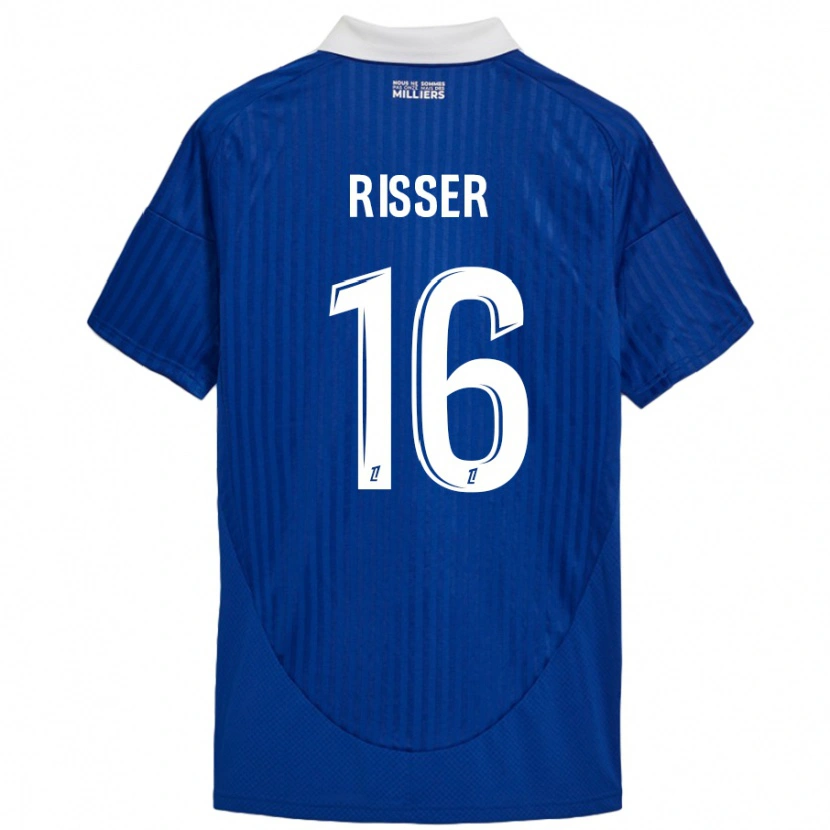 Danxen Bambino Maglia Robin Risser #16 Blu Bianco Kit Gara Home 2024/25 Maglietta
