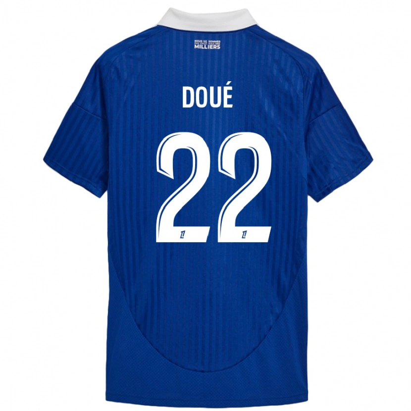 Danxen Bambino Maglia Guéla Doué #22 Blu Bianco Kit Gara Home 2024/25 Maglietta
