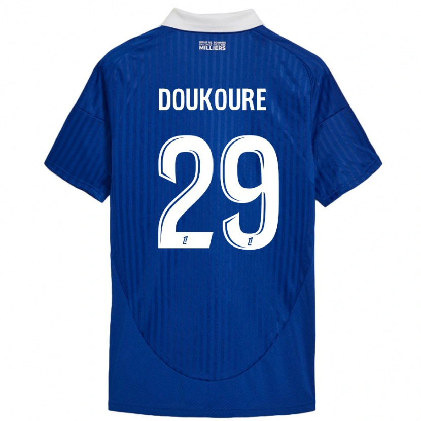 Danxen Bambino Maglia Ismaël Doukouré #29 Blu Bianco Kit Gara Home 2024/25 Maglietta