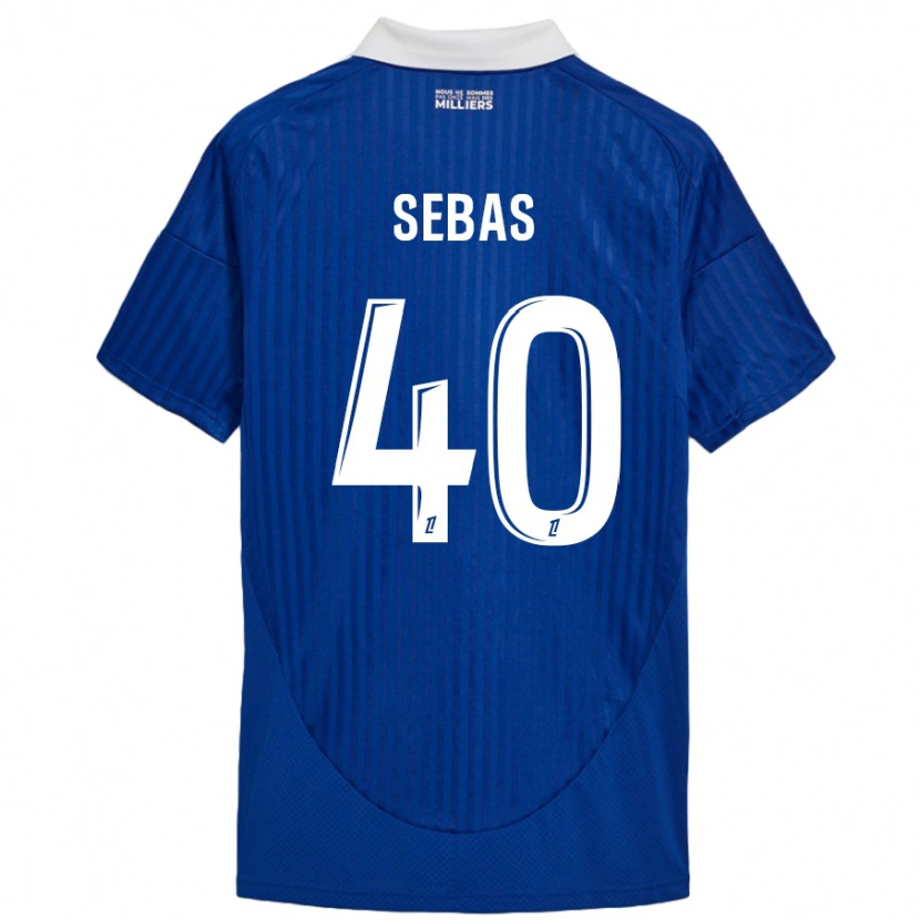 Danxen Bambino Maglia Jérémy Sebas #40 Blu Bianco Kit Gara Home 2024/25 Maglietta