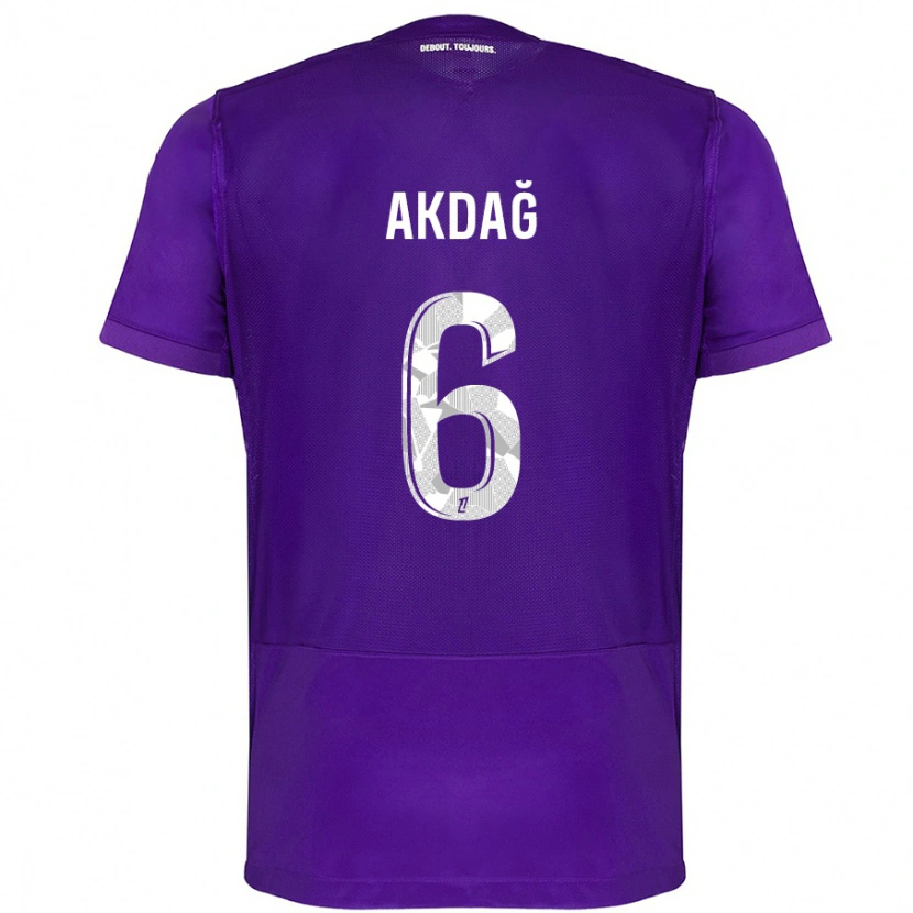 Danxen Bambino Maglia Ümit Akdağ #6 Viola Bianco Kit Gara Home 2024/25 Maglietta